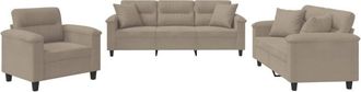 vidaXL Juego De Sof&aacute;s Con Cojines 3 Piezas Tela Microfibra Gris Taupe Vidaxl