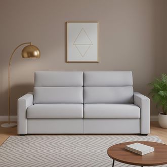 Dmora Sof&aacute; Fijo 2 Plazas Vialfre, Desenfundable, Hidrorrepelente, Hecho En Italia, Lavable, 180x95x100h Cm Gris