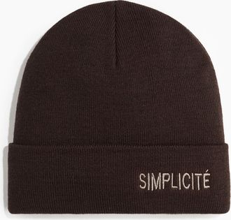H&M Feinstrick-Beanie - Dunkelbraun/Simplicit&eacute;
