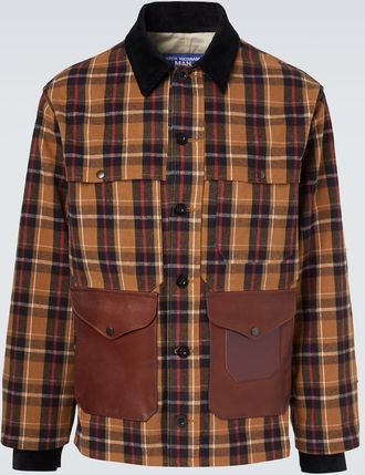 Junya Watanabe Checked leather-trimmed cotton jacket