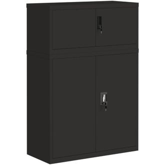 vidaXL Armario Archivador De Acero Negro 90x40x130 Cm Vidaxl