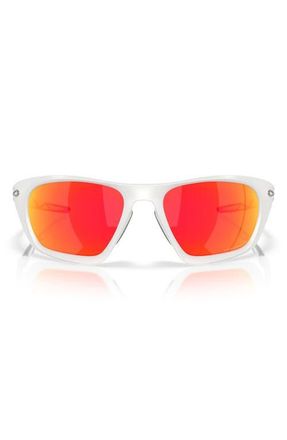 Oakley Lateralis 60mm Polarized Prizm Rectangle Sunglasses in Matte Vapor /Prizm Ruby at Nordstrom