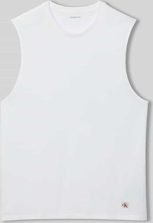 Calvin Klein Jeans Relaxed Fit Tanktop aus reiner Baumwolle in Weiss, Gr&ouml;&szlig;e XXL