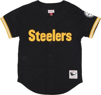 Mitchell & Ness NFL Pittsburgh Steelers Mesh Shirt - Heren - Fitness - Zwart - M - Polyester - Fitness