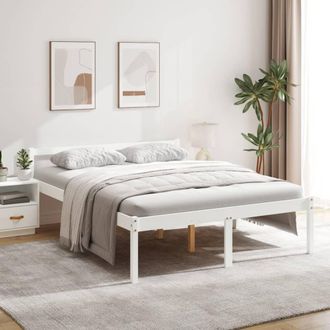 vidaXL Cama Senior De Matrimonio Sin Colch&oacute;n Blanco 150x200 Cm Vidaxl