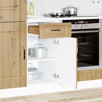 Berkfield Home Kitchen Base Cabinet&not;Porto Artisan Oak Engineered Wood in Brown