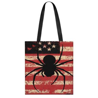 Generic Spiders Animal U.S. Flag Womens Tote Casual Shopping Bag Lightweight Shoulder Bags Hobos Handbag for Work Travel Daily 35x40cm