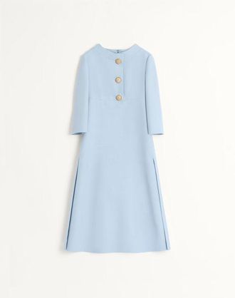 Valentino Abito Midi In Crepe Couture Donna PASTEL GREY 36