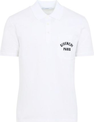 Givenchy White Embroidery Logo Polo