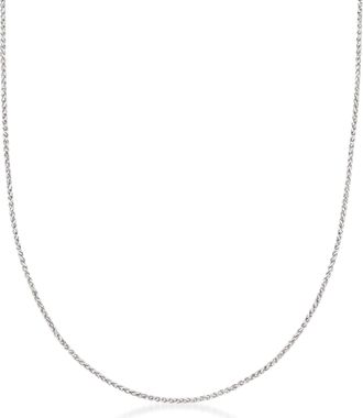 Ross-Simons 1mm 14kt White Gold Wheat-Chain Necklace