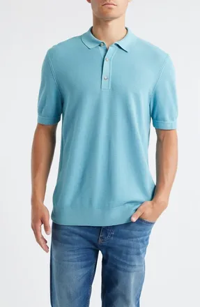 BOSS Iannotti Cotton Blend Polo in Light/Pastel Blue at Nordstrom, Size Xxx-Large