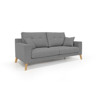 Divani.Store Danish Sof&aacute; Moderno De Tela Suave E Impermeable 206 Cm Gris