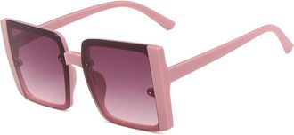 Generic Large Frame Women Square Sunglasses Outdoor Men Sports Vacation Sun Glasses(Pink)