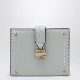 Chlo&eacute; Paddington Square Wallet In Aqua Blue Leather