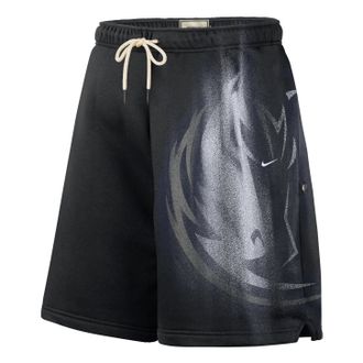 Nike Dallas Mavericks Standard Issue Fleece Shorts Black White IQ1472-010