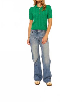 John & Jenn Short Sleeve Timmy Sweater In Shamrock
