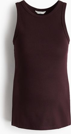 H&M MAMA Geripptes Tanktop - Weinrot