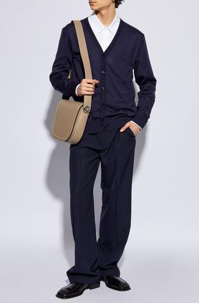 Dolce & Gabbana Silk Cardigan, Mens, Navy Blue