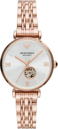 Emporio Armani Ar 60023 Gianni T-Bar Automatic Ladies Watch - Dames - Horloges - Roze - ONE Size - Accessoires