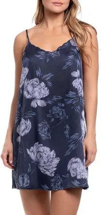 Midnight Bakery Floral Scalloped Chemise in Amelia Blue at Nordstrom, Size X-Large