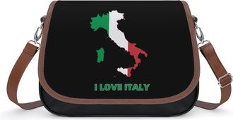 Generic I Love Italy Crossbody Bags for Women Fashion Leather Shoulder Handbags With Adjustable Strap