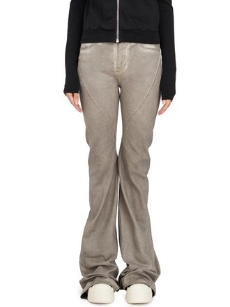 Rick Owens Denim Bias Bootcut Broek Dust