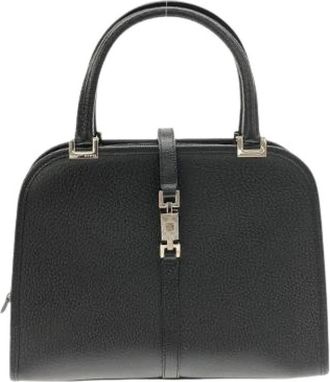 Gucci Pre-owned Handbags, female, Black, Size: ONE SIZE Pre-owned Leather Shoulder Bag