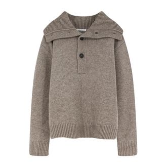 STUDIO NICHOLSON Orena Sweater met knoopsluiting - Heren - Truien - Bruin - Maat: S Wol