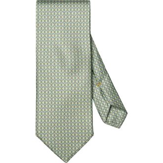 Eton Chain Pattern Silk Tie in Light Green at Nordstrom