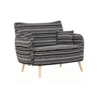 Urban Meuble Sof&aacute; de dos plazas en rayas blancas y negras con cojines