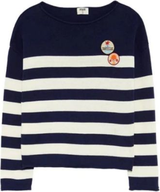 Five Jeans Marini&egrave;re Sweater - Dames - Ronde hals truien - Blauw - S - Katoen - Truien & Vesten