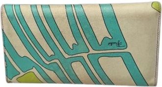 Emilio Pucci Pre-owned Vintage Leather Wallet - Dames - Vintage Accessoires - Groen - ONE Size - Leer - Vintage