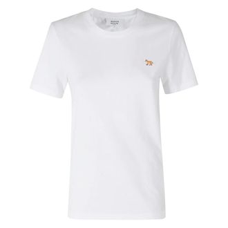 Maison Kitsun&eacute; T-Shirts, female, White, Size: M Fox Head Regular Tee-Shirt