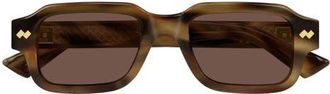 Bottega Veneta 51mm Rectangular Sunglasses in Havana at Nordstrom