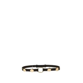 Twinset Belts, female, Black, Size: M Low-waist Belt with Rings and Hammered Studs