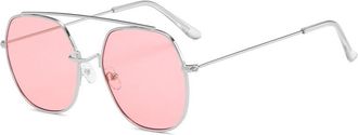 Generic Mens Metal Driving Sunglasses Vacation Commuter Womens Sports Sun Glasses(Pink)