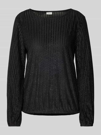 s.Oliver Black Label Regular Fit Bluse mit elastischen Bündchen und Saum in Black, Größe 34