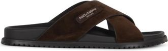 Dolce & Gabbana Slippers - Heren - Sandalen - Bruin - 43 EU - Schoenen