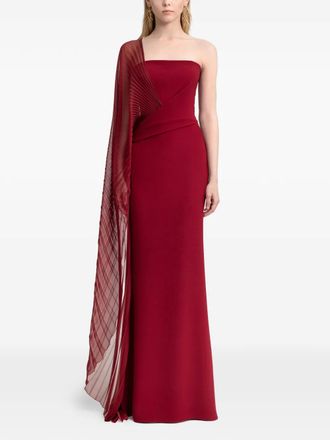 Gemy Maalouf asymmetrical draped maxi dress - Red