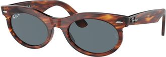 Ray-Ban RB2242F Wayfarer Oval Asian Fit Polarized 954/3R Mens Sunglasses Tortoiseshell Size 53