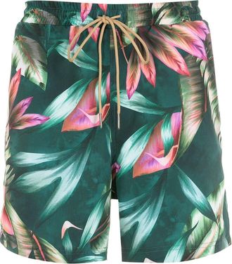 Lygia & Nanny Gil foliage-print swimming shorts - men - Polyester/Spandex/Elastane - 50 - Green