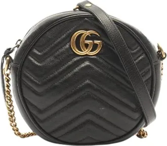 Gucci Pre-owned Borsa a Spalla Rotonda Mini GG Marmont - - Pre-owned - Donna - Nero - ONE SIZE