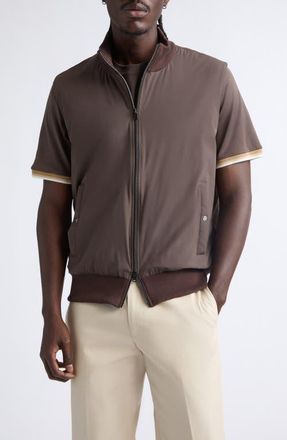 Herno Mixed Media Vest in 8800 Chocolate Brown at Nordstrom, Size X-Large