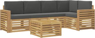 vidaXL Conjunto De Sof&aacute;s De Exterior 6 Uds. Blanco Y Antracita Vidaxl