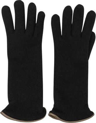 Restelli Guanti Guanti Doppio Cashmere - unisex - Handschoenen - Zwart - 7 1/2 IN - Kasjmier - Accessoires