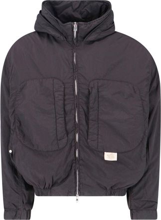 RANRA Black Purs Hooded Zip Fabric Jacket