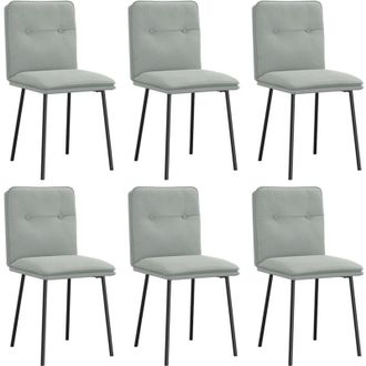 vidaXL Sillas De Comedor Giratorias 6 Uds Terciopelo Gris Claro Vidaxl