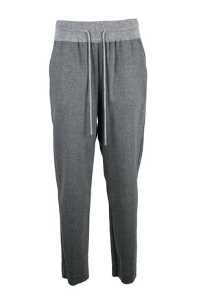 PANICALE Grey Stretch Wool Cashmere Pants