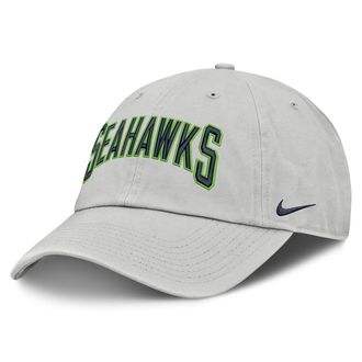 Nike Seattle Seahawks Primetime Club Arched Nike Mens NFL Adjustable Hat in Grey | NF020BB78-BYX