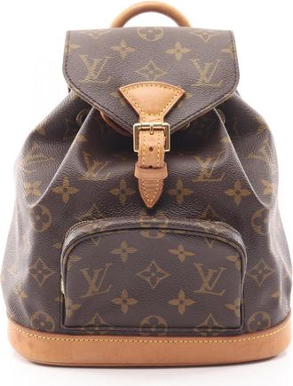Louis Vuitton Brown Monogram Coated Canvas Leather Backpack (Pre-Owned)